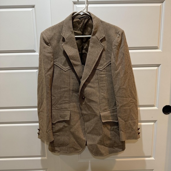 Vintage Pendleton Blazer Mens XL Brown Wool Western Tweed Sport Coat Jacket